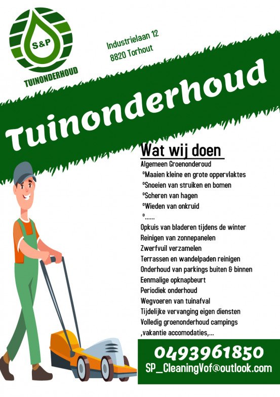 Dagelijks onderhoud van tuinen Torhout, West-Vlaanderen