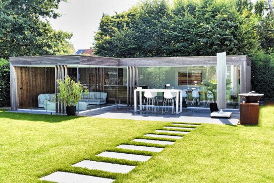 Moderne tuinhuizen in aluminium en hout op maat Ruiselede, West-Vlaanderen